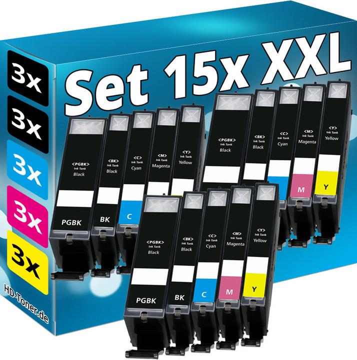 Produktbild Druckfuxx 15x XL TINTE PATRONEN mit CHIP für CANON PIXMA MG5650 MG5655 MG6650 MG