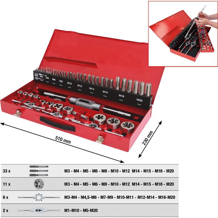 Produktbild KS Tools HSS CO Gewindeschneidwerkzeug-Satz