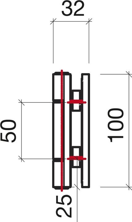 Produktbild Sentiotec Saunaglastürband DH-GG-A Edelstahl, eckig, Glas - Glas