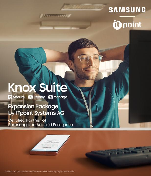 Immagine prodotto ITpoint Pacchetto di espansione Samsung Knox (Grandi imprese, SMES, Istituzione pubblica, Istituto di istruzione, 1 mesi, Abbonamento)