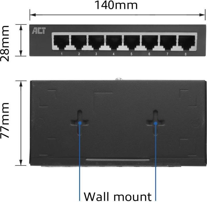 Produktbild 8-Port Gigabit Ethernet Switch (8 Ports)