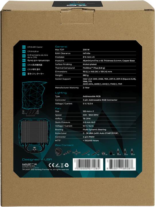 Actual product image Iceberg Thermal IceSLEET X6 - RGB - AM4/Intel (159 mm)