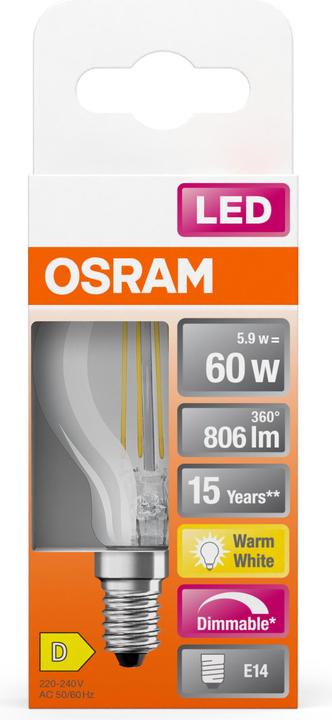 Produktbild Osram Led Retrofit Classic P (E14, 5.90 W, 806 lm, 1 x, E)