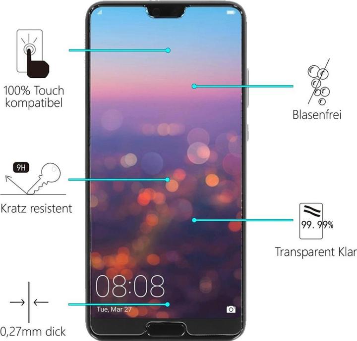 Immagine prodotto Screenguard Huawei P20 Pellicola protettiva in vetro Custodia Design amichevole (1 Pezzo/i, Huawei P20)