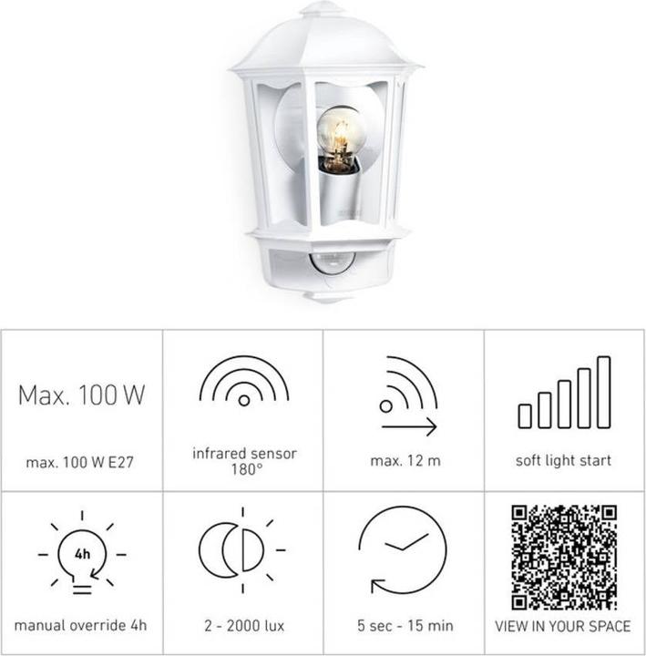 Actual product image Steinel Exterior wall light with movement (E27, IP44)