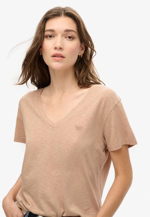 Produktbild Superdry Strukturiertes T-Shirt mit V-Ausschnitt und Stickerei (10)