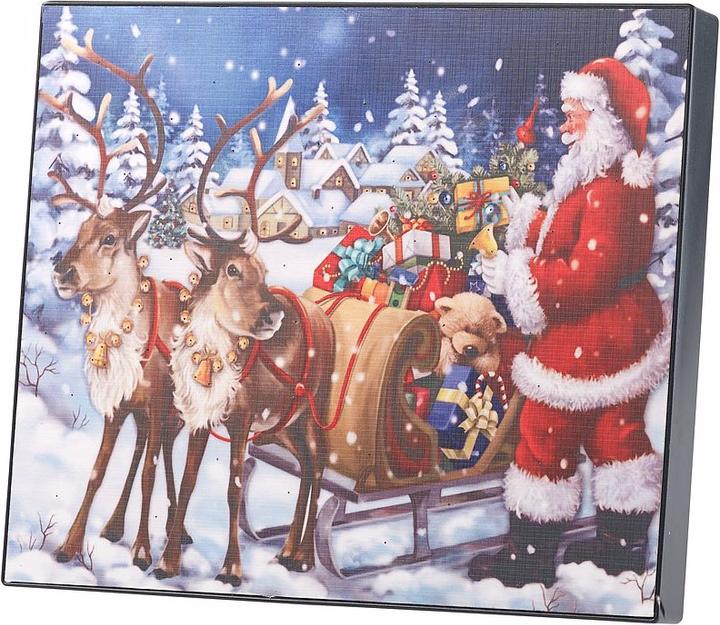 Image du produit Infactory Tableau LED "Père Noël avec traîneau à rennes