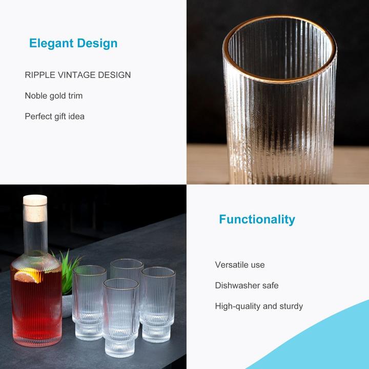 Actual product image Intirilife Glass carafe with golden rim and cork (1.70 l)