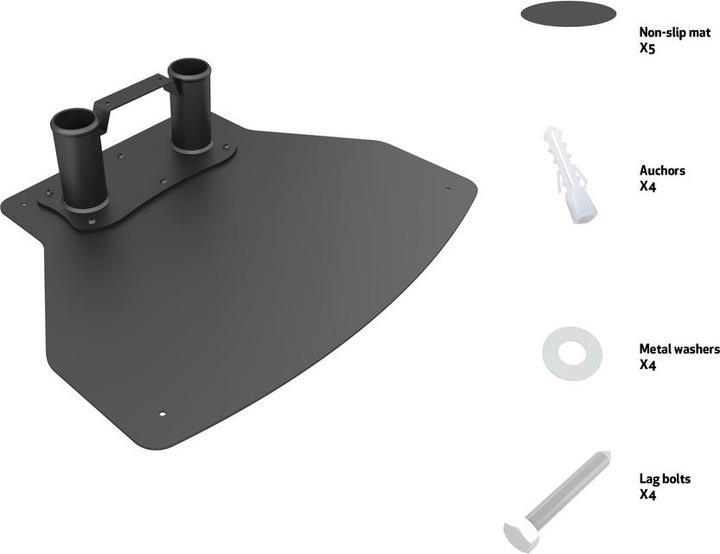 Actual product image Multibrackets Base plate fixed to floor stand, black, metal