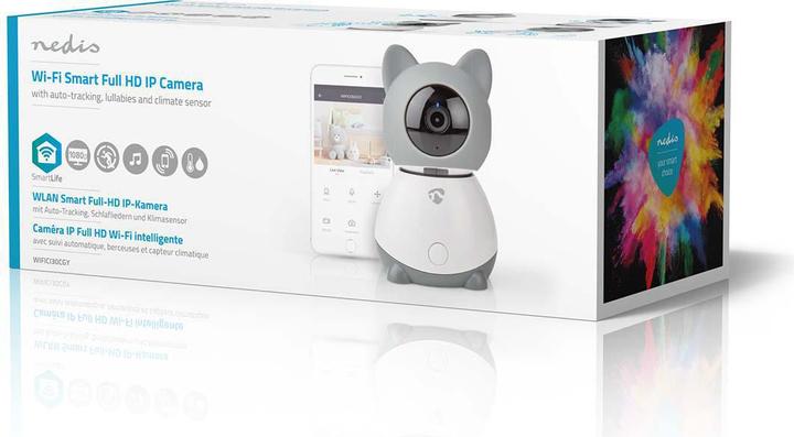 Produktbild Nedis WLAN-Smart-IP-Kamera WIFICI30CGY (1920 x 1080 Pixels)