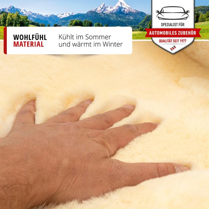 Produktbild Walser Nackenstütze Mila aus Lammfell, Nackenkissen-Auto, Lammfell-Reisekissen beige