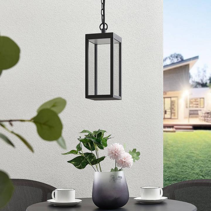 Produktbild Lucande Cube LED Aussen Pendelleuchte H26 Graphite (750 lm, IP54)