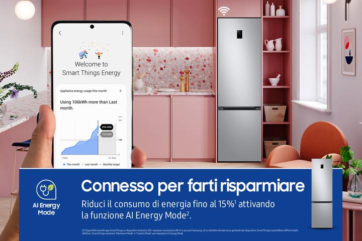 Immagine prodotto Samsung RB38C672CSA frigorifero Combinato EcoFlex AI Libera installazione con congelatore Wifi 2m 39 (390 l)