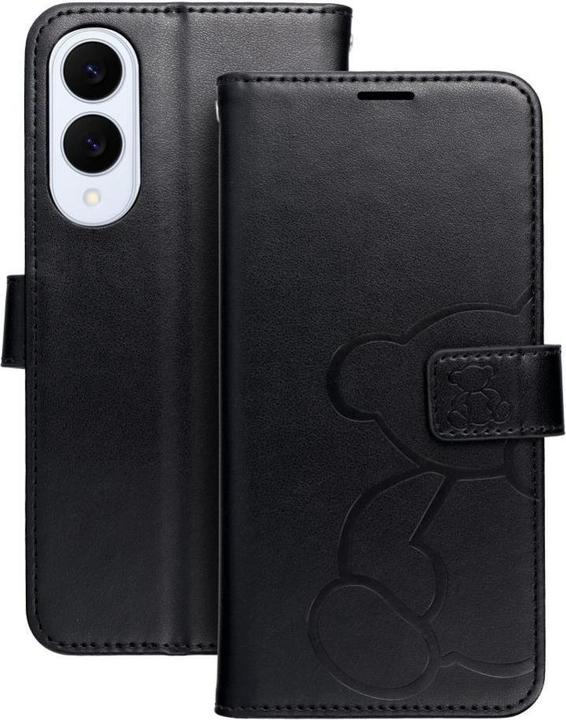 Actual product image OEM Back panel cover MEZZO Book case for SAMSUNG S25 Edge teddy bear black (Samsung Galaxy S25 Edge)
