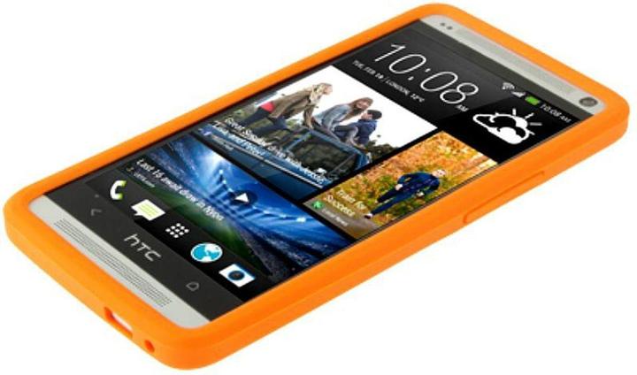 Actual product image König Design Protective cover silicone case for mobile HTC One M7 Orange (HTC One M7)