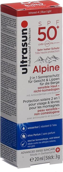 Ultrasun Alpine (Sonnenstick, Sonnencreme Gesicht, SPF 50+, 20 ml, 40 g)