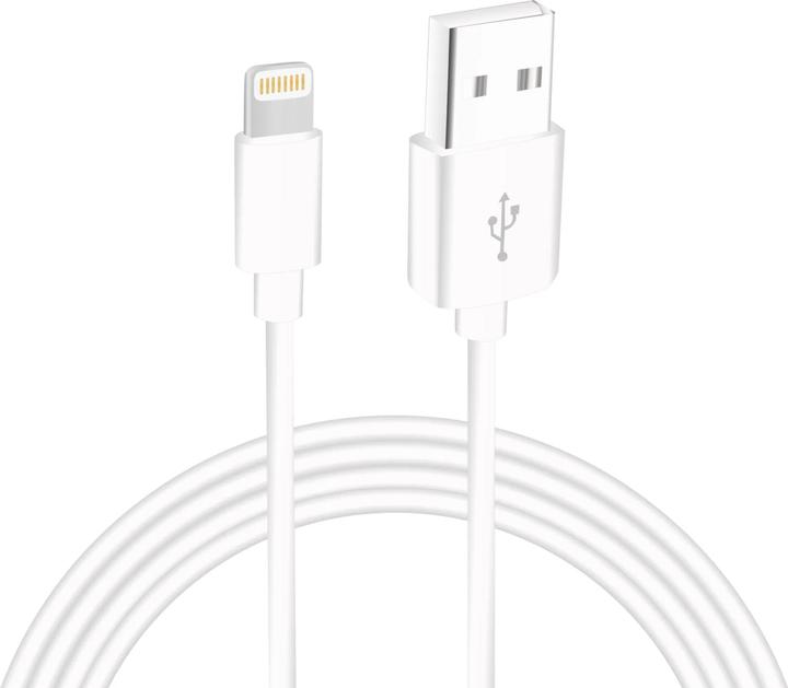 Productafbeelding Sinox iMedia Lightning-kabel met/originele Apple™-chip. 2m. Hvid (2 m, USB 2.0)