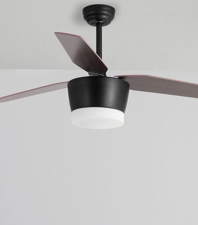 Actual product image Nova Luce MONSOON LED fan black 18W warm white 38-51x132cm 5260251