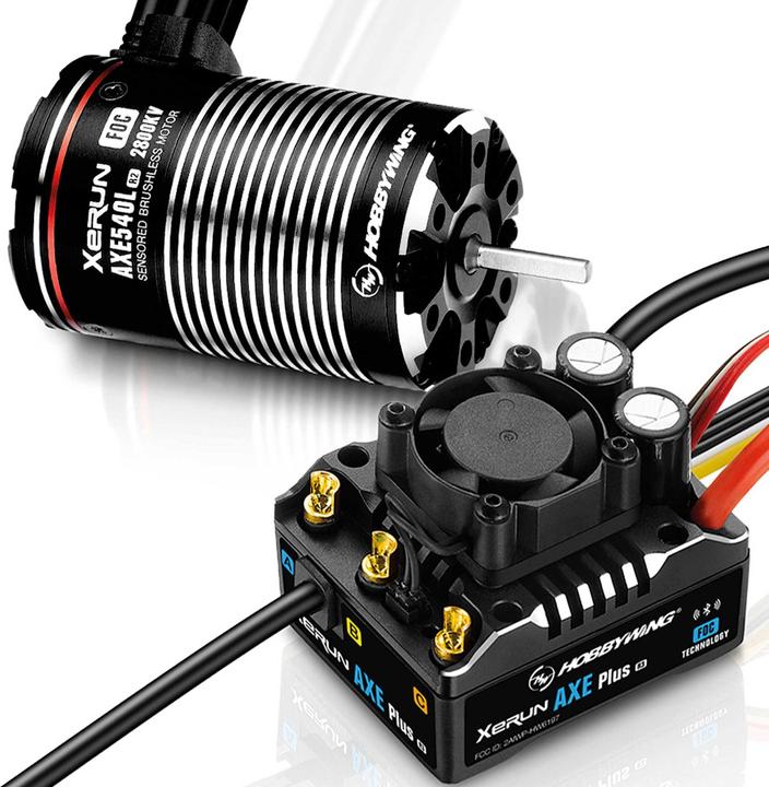 Image du produit Hobbywing Kit de propulsion brushless AXE Plus R3 Combo 2800 kV 2-6S