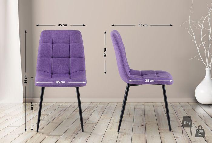 Image du produit Swisshandel24 Set de 4 chaises Antibes Tissu