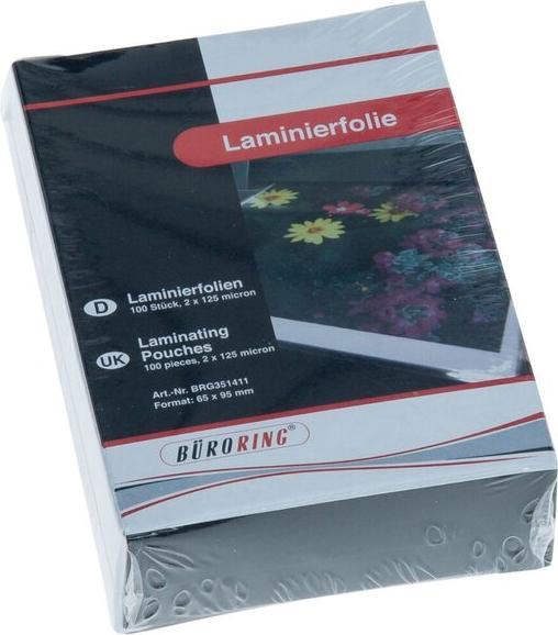 Produktbild Büroring Laminierfolie, 65 x 95 mm, 125 Mikron, für Visitenkarten, 100 Stück (65 x 95 mm, 100 Stück, 125 µm)