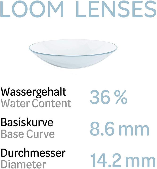 Actual product image LOOM Lenses LOOM Monatslinsen - 3 Stück - weich | BC 8.6 | DIA 14.2 (-12, 3 Piece, Monthly lens)