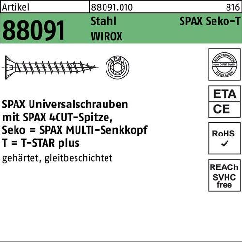 Energie-Label Spax Universalschrauben 4 x 25 mm, 200 Stück (200 Schrauben pro Stück)