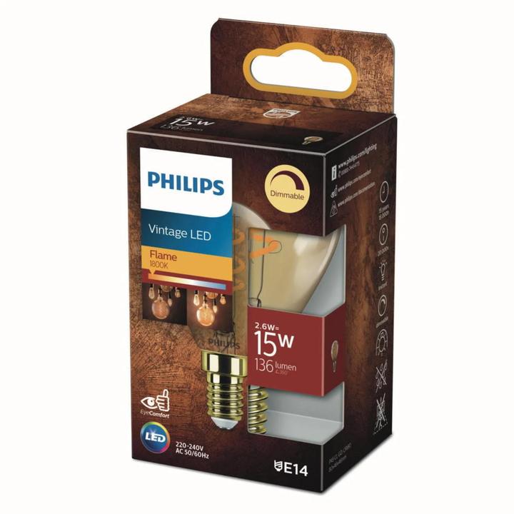 Produktbild Philips LED Vintage (E14, 2.60 W, 136 lm, 1 x, F)