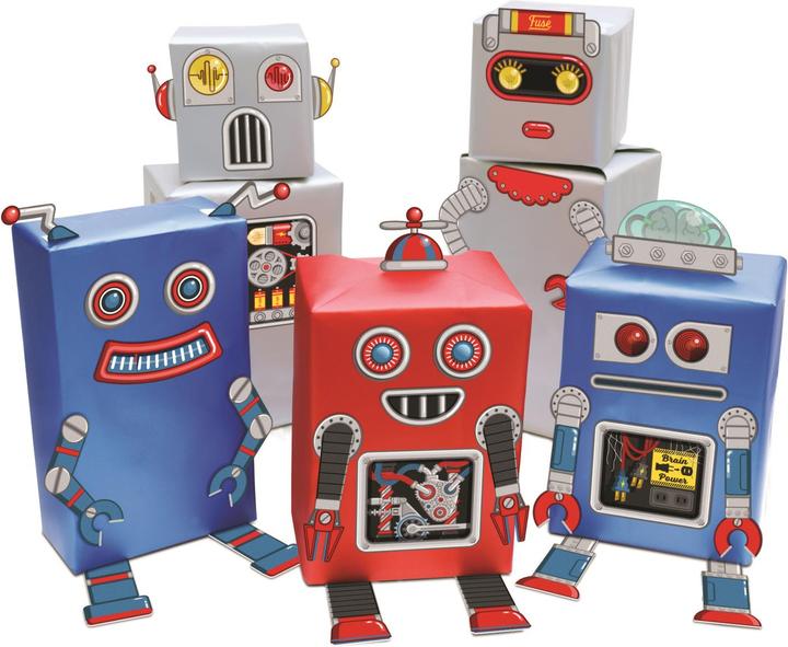 Actual product image Luckies Robot Gift Wrap Wrapping Paper (Gift box, 10 x)