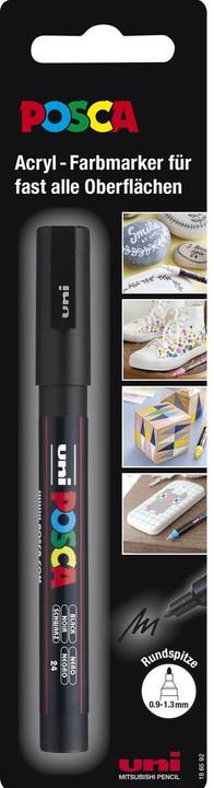 Actual product image Faber-Castell Faber.C.Marker UNI POSCA PC-3M black BK (Black, 1.30 mm, 1 x)