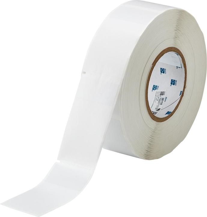 Actual product image Brady THT-27-427-1, self-laminating vinyl, white/transparent, 50.8 x 25.4(95.25)mm, permanent