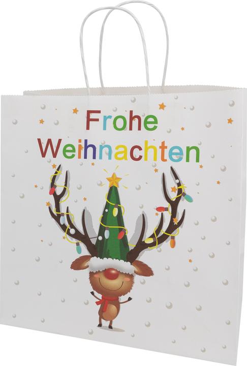 Immagine prodotto Idena Borsa regalo Merry Christmas/Moose multicolore 28x28x15cm (Borsa da regalo)