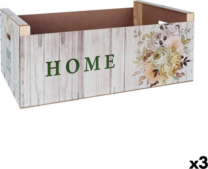Produktbild Soler Hispania Aufbewahrungsbox Confortime Sweet Home Bunt Holz Blomster 58 x 39 x 21 cm (3 Stück)