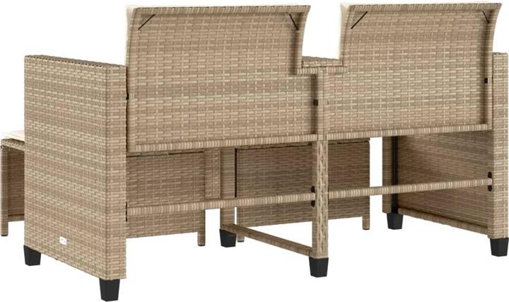 Produktbild VidaXL Gartensofa 2-Sitzer mit Tisch und Hockern