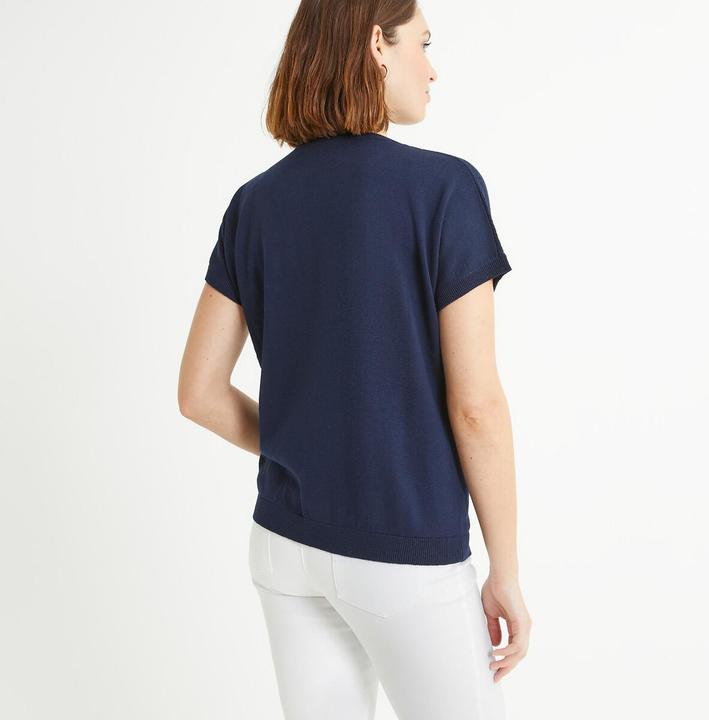 Image du produit Anne Weyburn Pull en maille fine avec encolure en V et manches courtes (W36/L38)