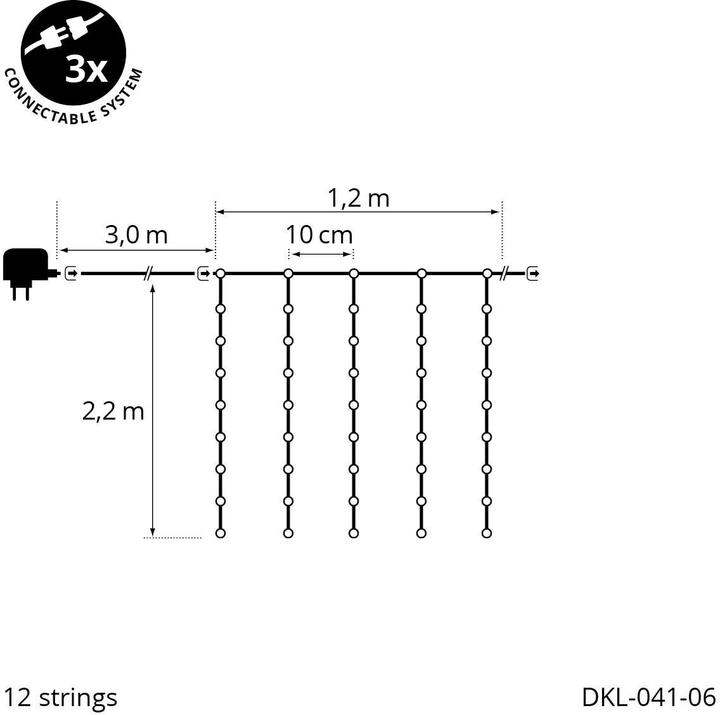 Produktbild STT LED-Lichtervorhang Angel Hair (2.20 m)