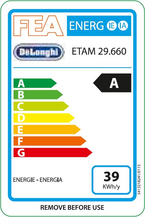 Etichetta energetica De'Longhi Autentica