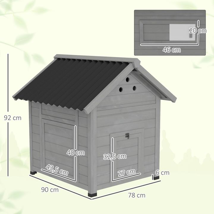 Produktbild PawHut Entenhaus Tannenholz, Kunststoff Hellgrau