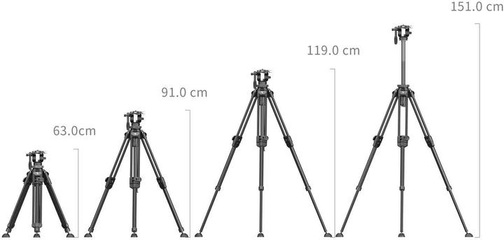 Actual product image SmallRig Lightweight Video Carbon Fibre Tripod Kit AD 50 Pro 4420 (Plastic)