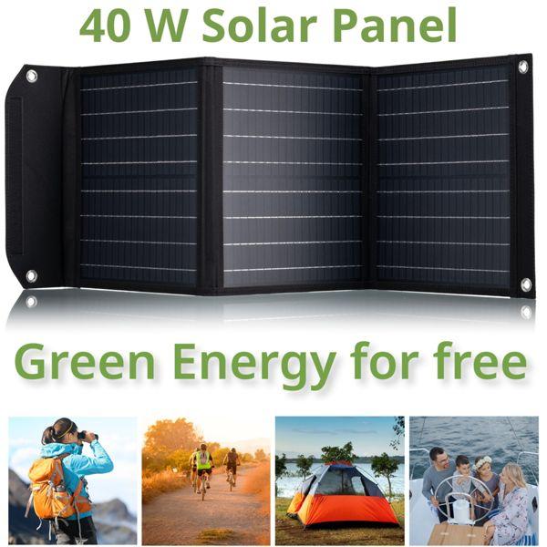 Productafbeelding Bresser Mobiel Zonnepaneel â€“ 40W â€“ Voor o.a. Smartphone & Tablets â€“ 3x USB (40 W)