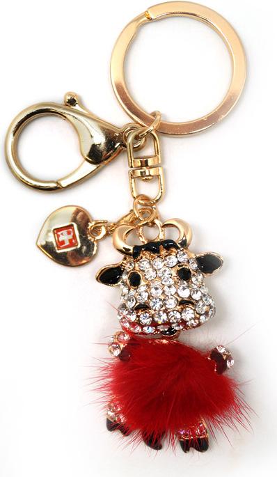 Actual product image TopSpirit Keychain cow with rhinestone