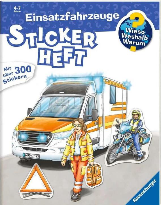 Ravensburger Pourquoi? Pourquoi? Pourquoi? Livret d'autocollants : véhicules d'intervention