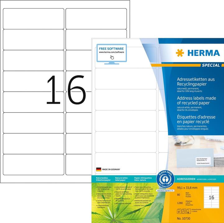 Image du produit HERMA Étiquettes recyclées A4