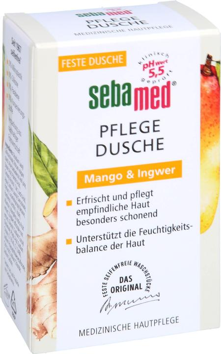 Actual product image Sebamed Mango & Ginger Shower Gel in a knuckle, 100g