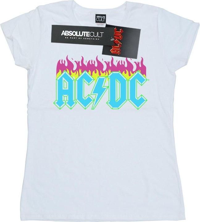 AC/DC Neon Flammen Baumwolle TShirt