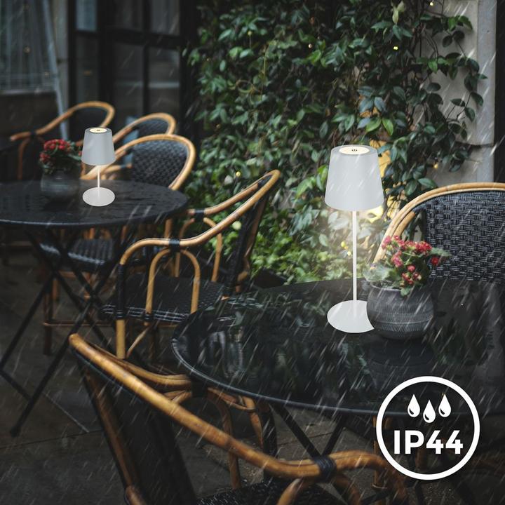 Actual product image B.K.Licht LED rechargeable table lamp, IP44, 2.5W, white