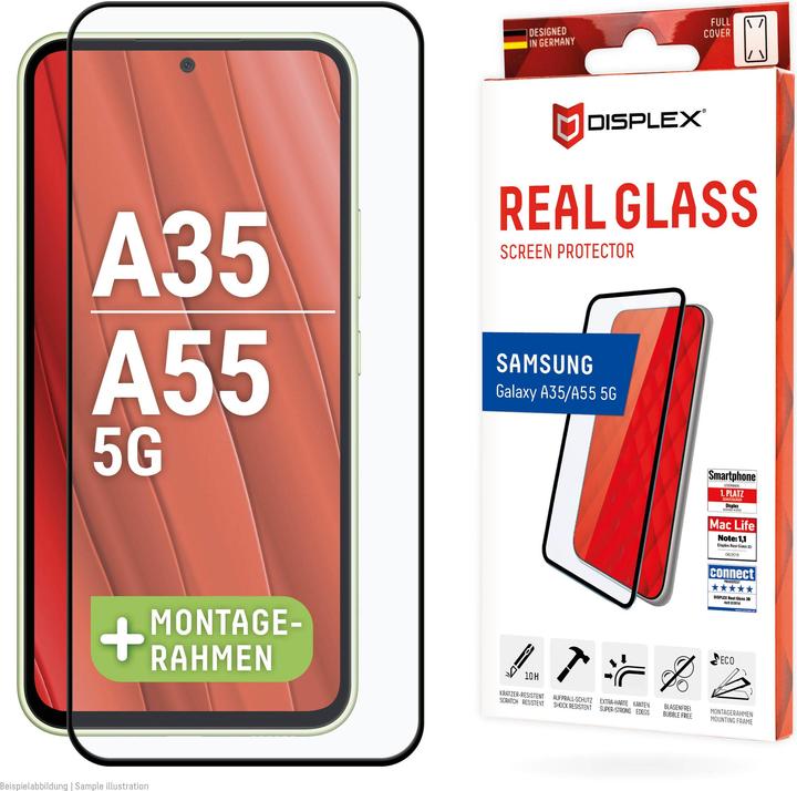 Produktbild Displex Real Glass, Full Cover Panzerglas (1 Stück, Samsung Galaxy A35, Samsung Galaxy A55)