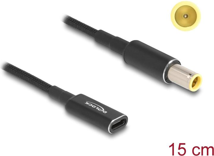 Produktbild Delock Adapterkabel für Notebook Ladekabel USB Type-C™ Buchse zu IBM 7,9 x 5,5 mm Stecker 15 cm (0.15 m)