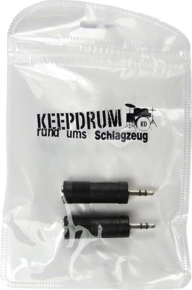 Produktbild keepdrum ADA074 Adapter 6,35mm Klinkenbuchse zu 3,5mm Miniklinke-Stecker 2 Stück