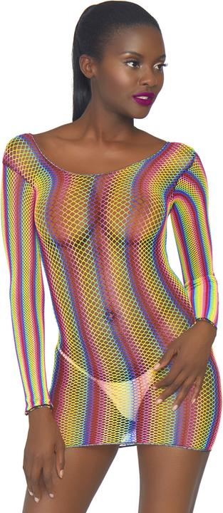 Image du produit Leg Avenue Rainbow fishnet mini robe (Taille unique)